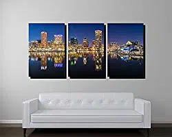 Baltimore Maryland Skyline three panel canvas