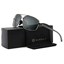 SUNGAIT Ultra-lightweight Rectangular Polarized Sunglasses