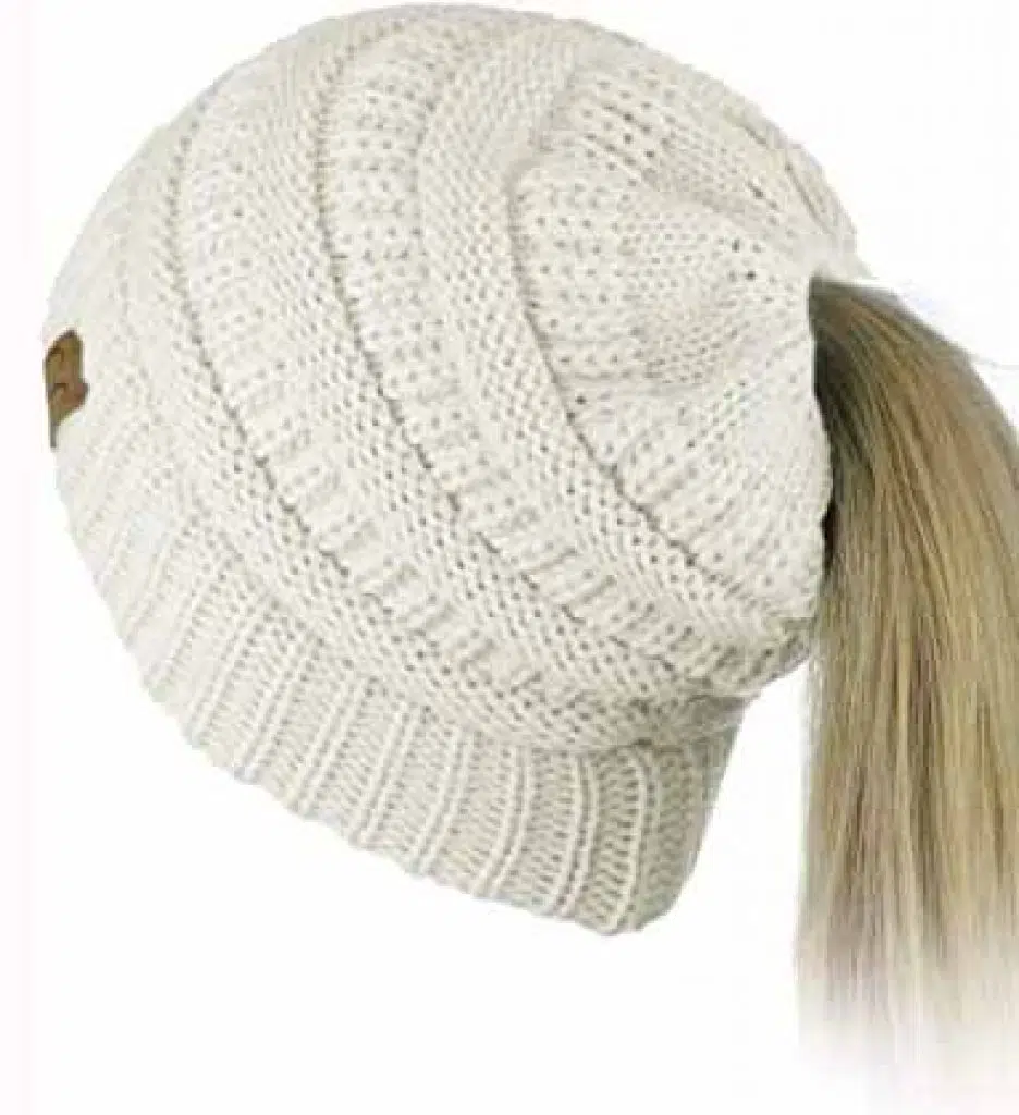 Ponytail Beanie Hat - Birthday Gift for 11 year old girl