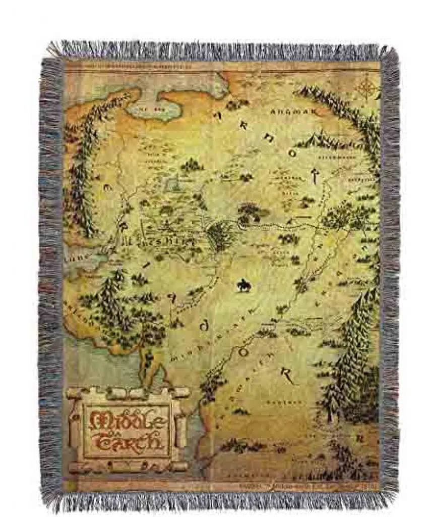 Middle Earth Map Woven Tapestry