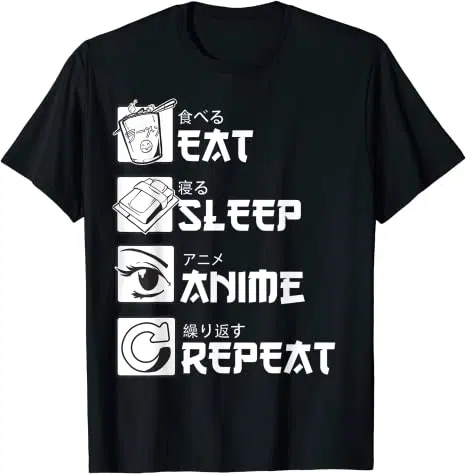 Eat Sleep Anime Repeat t-shirt