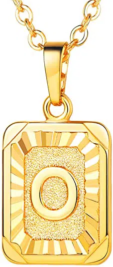 Gold Letter O Initials Necklace