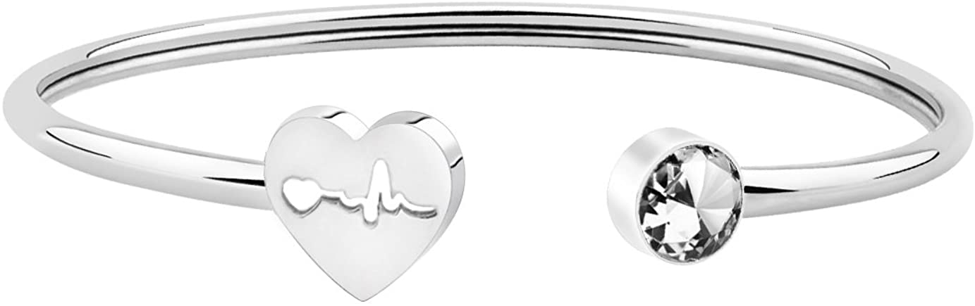 Heartbeat Cuff Bracelet