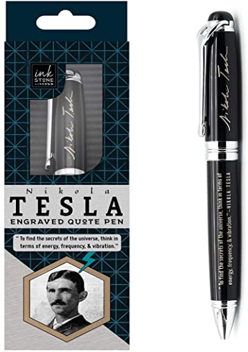Nikola Tesla Engraved Quote Pen