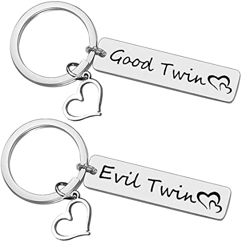 Good Evil Twins Keychain