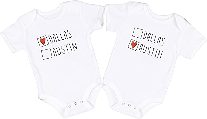 Personalized Bodysuits for Twin Toddlers