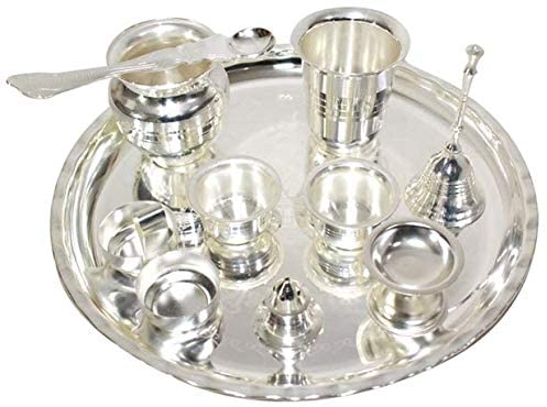Silver Plated Pooja Thali Set