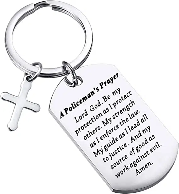 A Policemans Prayer Keychain
