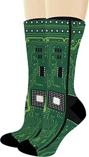 Computer Circuit Themed Socks