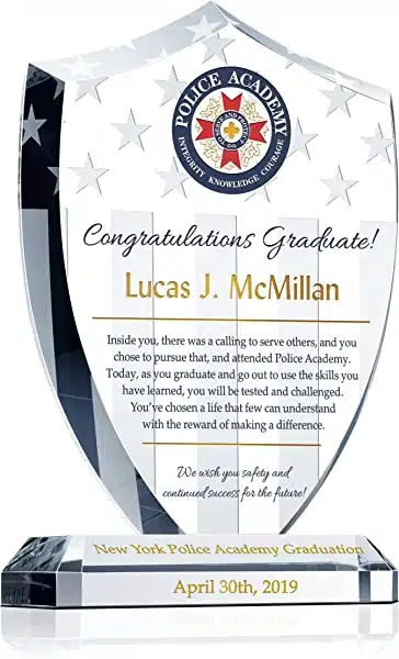 Customized Police Academy Graduation Crystal