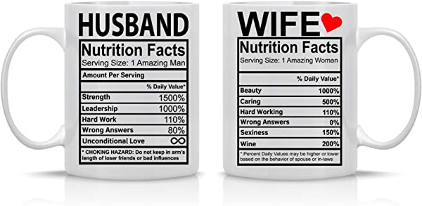 Husband and Wife Nutritional Facts Mug