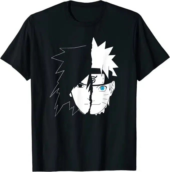 Naruto Sasuke Split face t-shirt