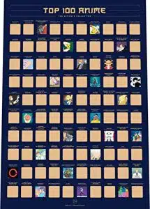 Top 100 Anime Scratch Off Poster