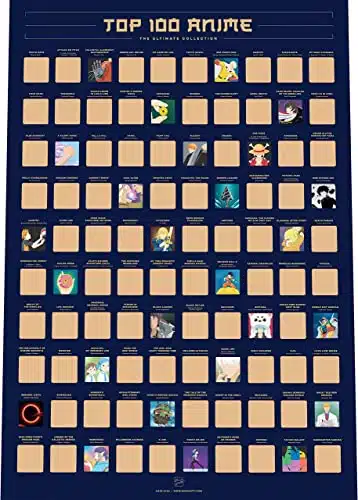 Top 100 Anime Scratch Off Poster