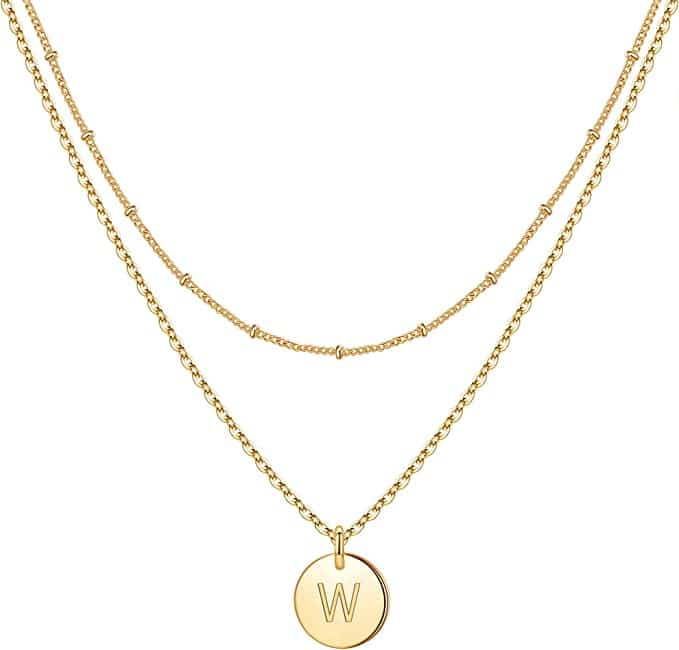 Letter W Initials Necklace