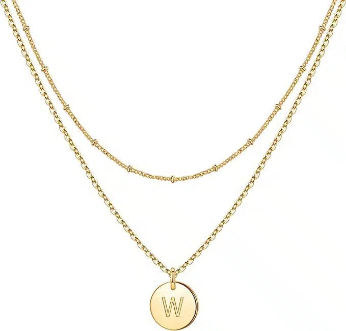 Letter W Initials Necklace