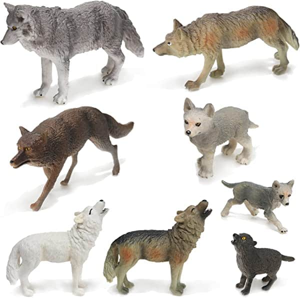 Wolves Toy Figures for Kids