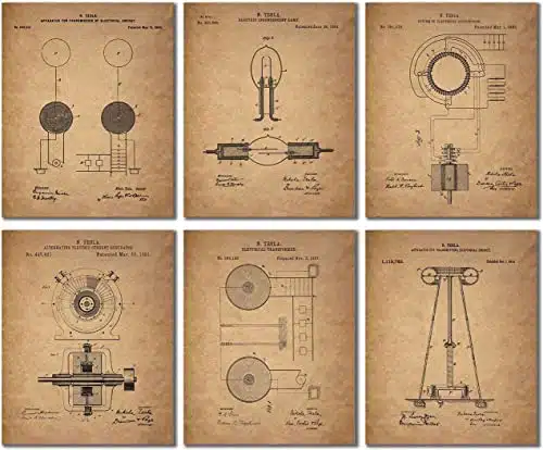 Tesla Patent Wall Art Prints