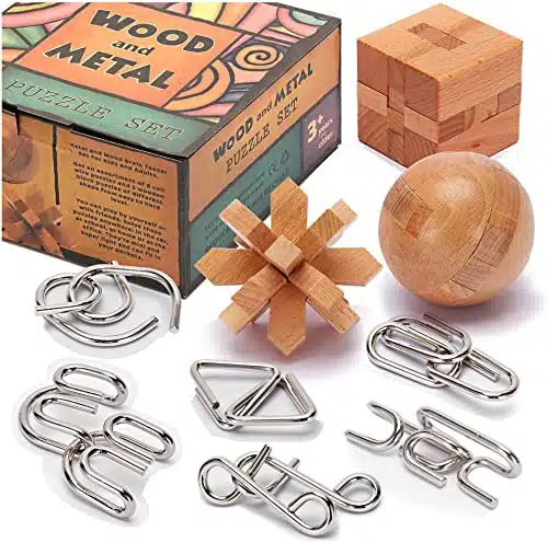 Wood and Metal Puzzle Set